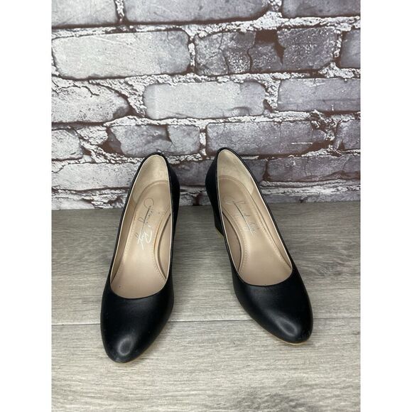 Shoes of Prey Black Leather Round Toe Pumps Block Heels Women’s Sz 4M US/34EU - Picture 13 of 16